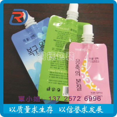 专业定制2L汽车玻璃水自立吸嘴袋 带嘴彩色印刷站立底袋 吸嘴袋